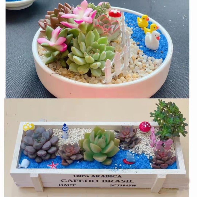 TANOMA Fence Micro Landscape Ornaments, Miniature Figurines Fairy Garden Accessories, Garden DIY Kit 2PCS - Image 2